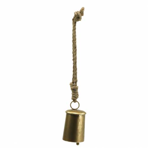 Floristik24 Campanaccio da appendere in metallo color ottone Ø7cm H12.5cm