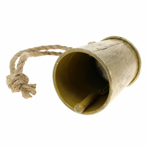 Floristik24 Campanaccio da appendere in metallo color ottone Ø7cm H12.5cm