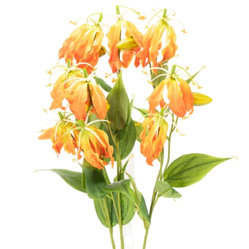 Fiore artificiale Gloriosa arancione con steli lunghi per vasi, 80 cm, 3 pezzi acquistare | Floristik24.it