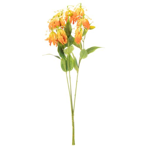 Fiore artificiale Gloriosa arancione con steli lunghi per vasi, 80 cm, 3 pezzi | Floristik24.it