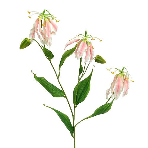 Floristik24 Gloriosa rosa-bianco artificiale 84cm 3 pezzi