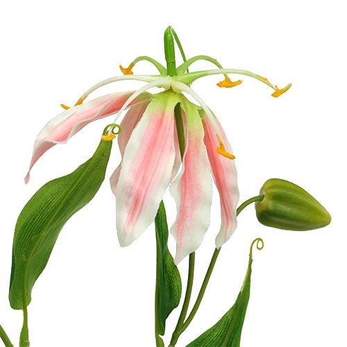 Floristik24 Gloriosa rosa-bianco artificiale 84cm 3 pezzi