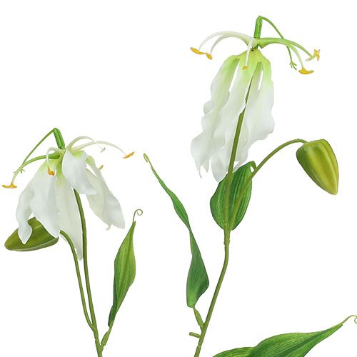 Floristik24 Gloriosa bianco artificiale 84cm 3pz