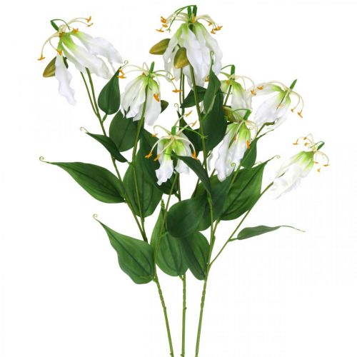Giglio artificiale, decorazione floreale, pianta artificiale, fiore di seta bianco L82cm 3 pezzi
