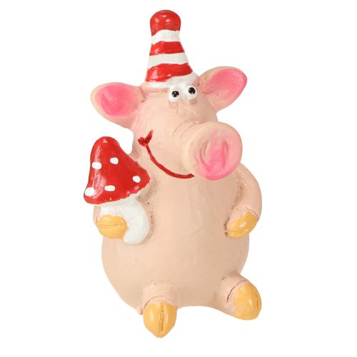 Floristik24 Decorazione a forma di maiale portafortuna Maiale con portafortuna 5 cm 6 pezzi