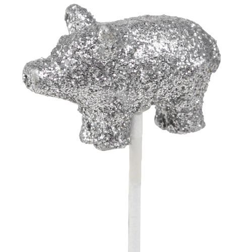 Prodotto Portafortuna di capodanno portafortuna su un bastone argento 3cm 6pz