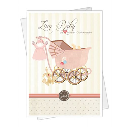 Floristik24 Biglietto di auguri alla nascita per ragazze 5 pezzi