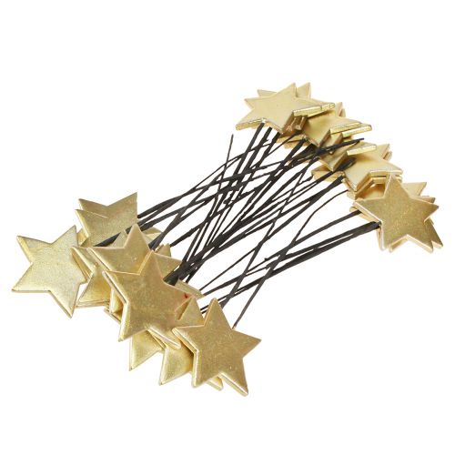 Prodotto Tappi decorativi a forma di stella dorata Ø7cm 2a scelta 24 pz