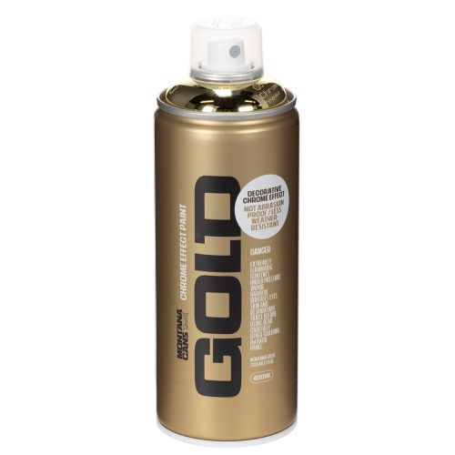 Vernice spray decorativa effetto cromo oro, Montana, bombolette da 400 ml