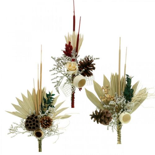 Floristik24 Decorazioni per tombe, fiori secchi, assortimento di decorazioni per tombe, 24 pezzi