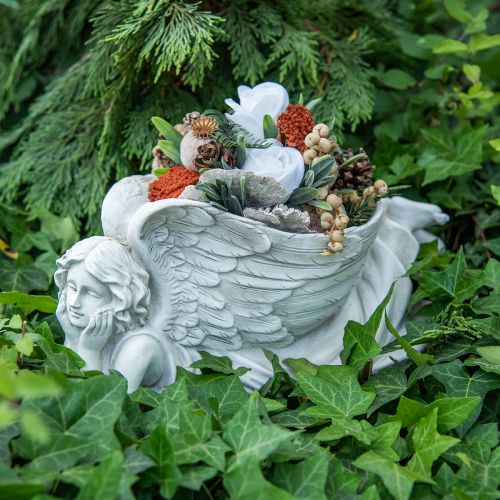 Prodotto Angelo tombale con vaso per piante Angelo da bagno per uccelli sdraiato 39×18×18 cm
