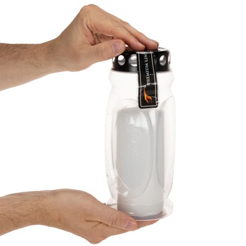 Lanterna portacandele a forma di tomba con coperchio nero, 23 cm | Floristik24.it