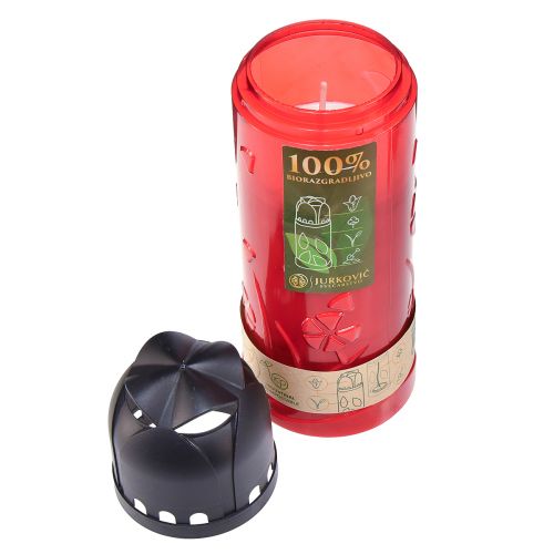 Prodotto Candela tombale rossa all&#39;olio vegetale Candela ICP per ricordo H24cm