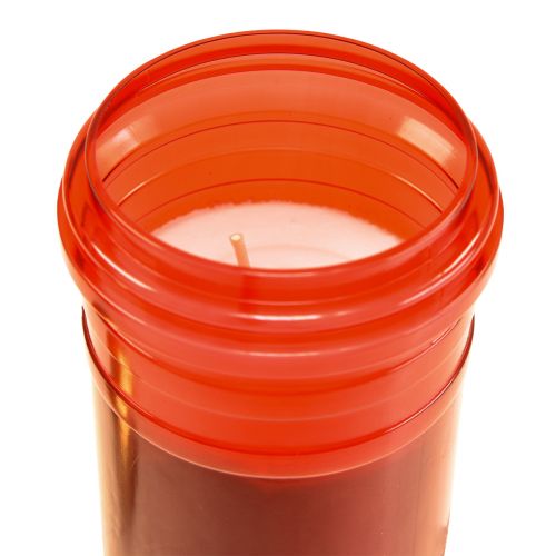 Floristik24 Candela tombale in plastica rossa 5 giorni Ø7,5 cm H23 cm