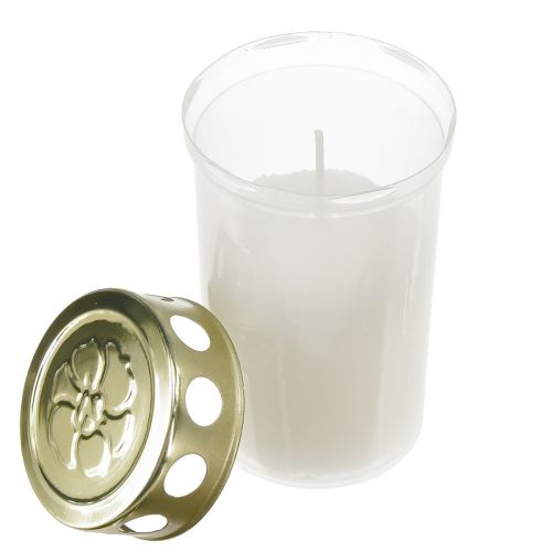 Prodotto Candele gravi oro bianco Ø5,5 cm H11,5 cm 24 ore 12 pz