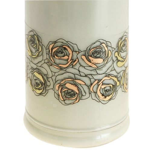 Prodotto Candele tombali rose bianche lutto lumino commemorativo Ø7cm H18cm 130h 2pz