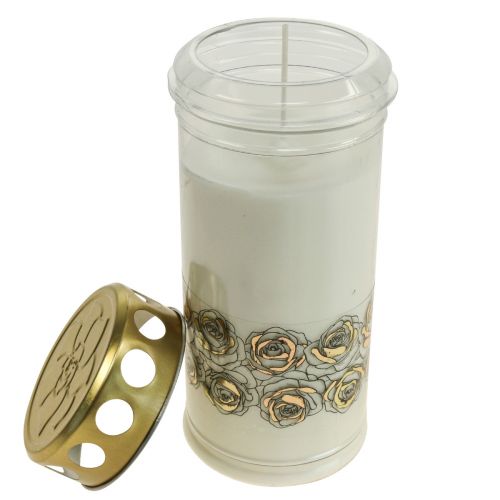 Prodotto Candele gravi rose bianche luce funebre luce commemorativa Ø7cm H18cm 90h 2 pezzi