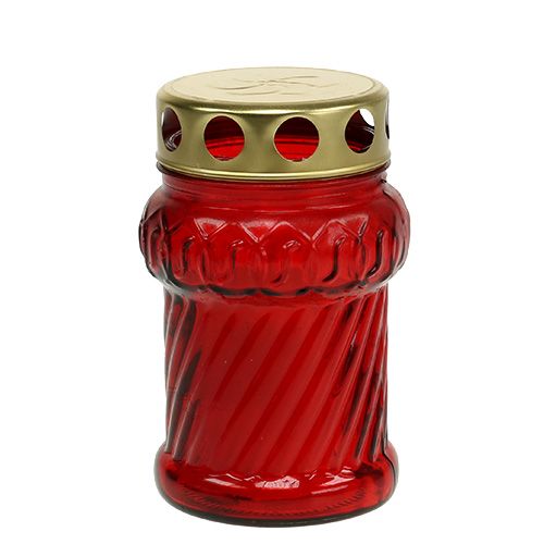 Prodotto Luce tombale in vetro rosso Ø7cm H13cm 8pz