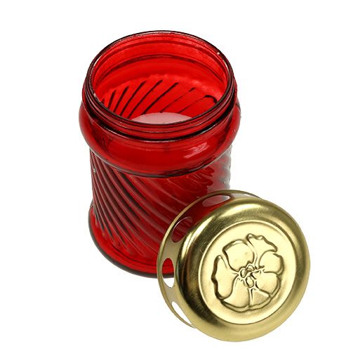 Prodotto Candele tombali in vetro rosso Ø6cm H11cm 12 pz