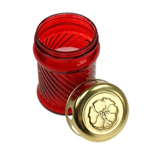 Prodotto Candele tombali in vetro rosso Ø6cm H11cm 12pz