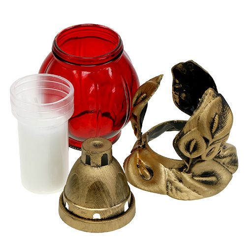 Floristik24 Tomba rosso chiaro Ø12,5 cm H19,5 cm 6 pz