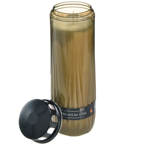 Floristik24 Candela tombale Candela cimitero grigio nero 7 giorni H24cm