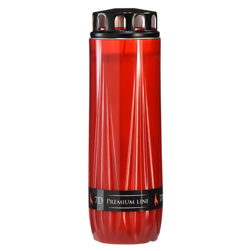 Floristik24 Candela tombale Aura candela cimitero rosso nero 7 giorni H24cm