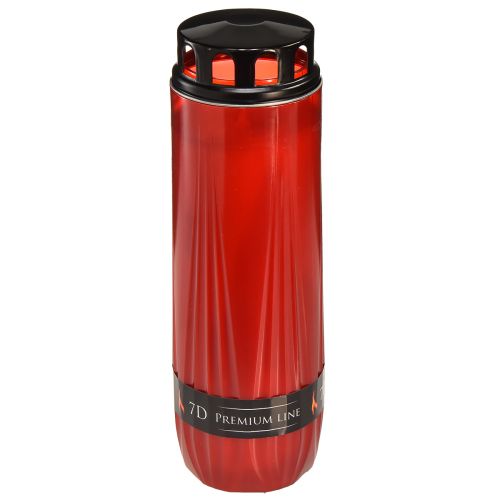 Floristik24 Candela tombale Aura candela cimitero rosso nero 7 giorni H24cm