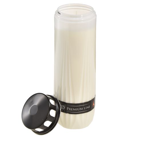 Floristik24 Candela tombale coperchio bianco coperchio nero durata 7 giorni H24cm