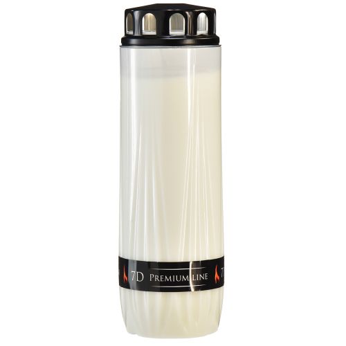 Floristik24 Candela tombale coperchio bianco coperchio nero durata 7 giorni H24cm