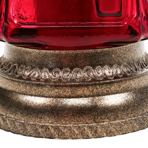 Floristik24 Lanterna per tomba di angelo in vetro con luce per tomba rossa Ø11cm H28.5cm