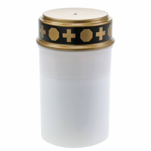 Luce tombale a LED bianco, timer bianco caldo alimentato a batteria Ø6,8 H12,2cm