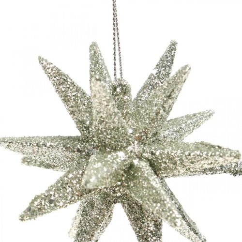 Floristik24 Stelle glitterate da appendere champagne decorazioni per l'albero di Natale 7,5 cm 8 pezzi