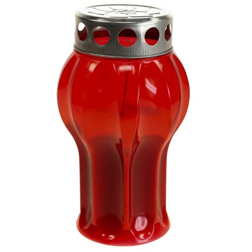 Floristik24 Candele gravi luci rosse da lutto luci commemorative Ø10cm H18cm 4 pz