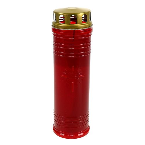 Luci tombali rosse Ø7,5 cm H24,5 cm 1 pz