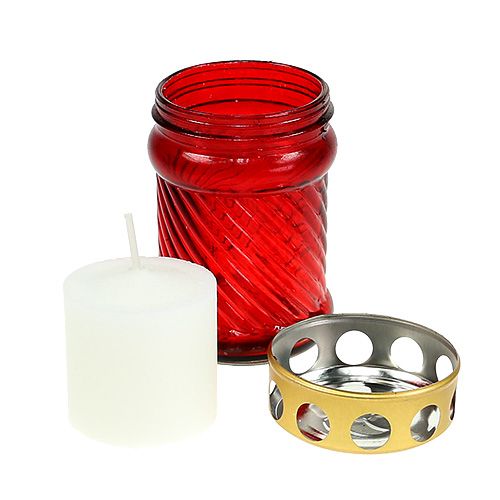 Prodotto Grave luce in vetro rosso Ø6cm H10,5cm 1 pezzo