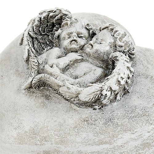 Floristik24 Decorazione tombale cuori con angelo 9 cm 3 pz