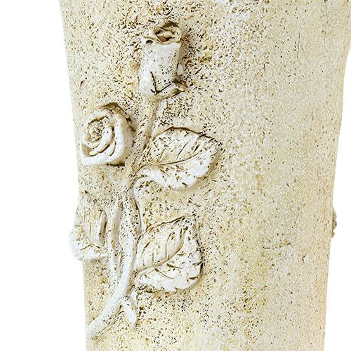 Prodotto Crema vaso tomba con motivo a rose L35 cm 1p