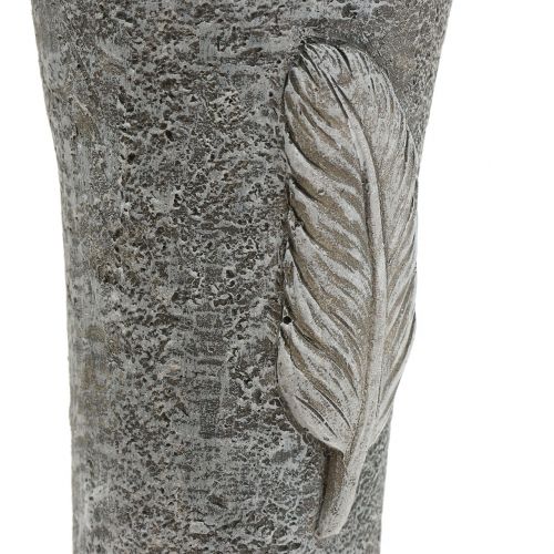 Prodotto Vaso grave con piuma grigia 25,5 cm 2 pezzi