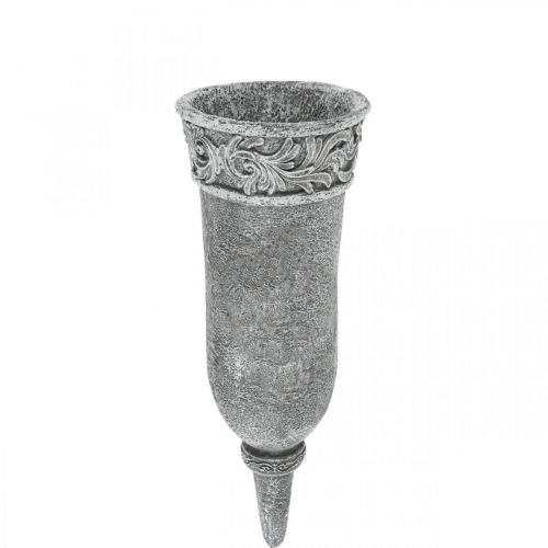 Ornamenti funerari Fiori in lutto Vaso funerario con picchetto L24cm