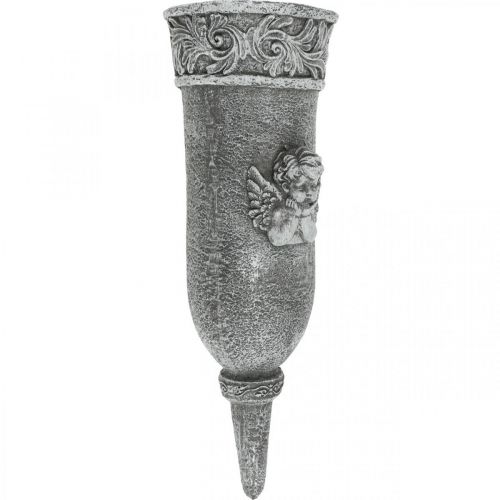 Floristik24 Ornamenti tombali Fiori in lutto Vaso tombale con angelo L29,5cm