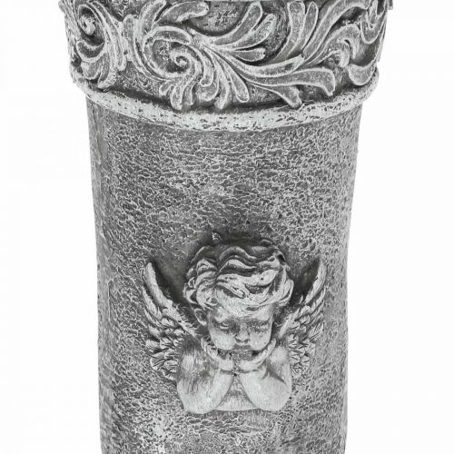 Floristik24 Ornamenti tombali Fiori in lutto Vaso tombale con angelo L29,5cm