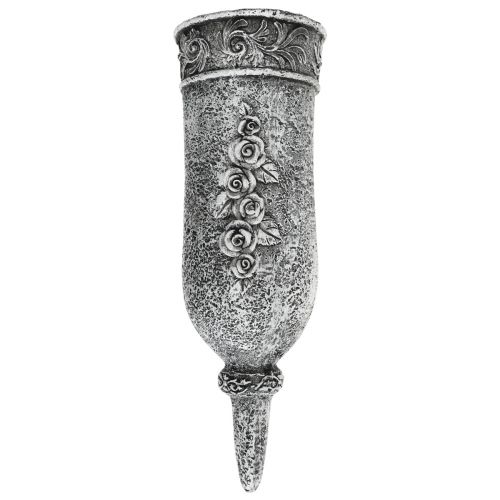 Floristik24 Ornamenti funebri fiori funebri, vaso tombale con picchetto L19cm