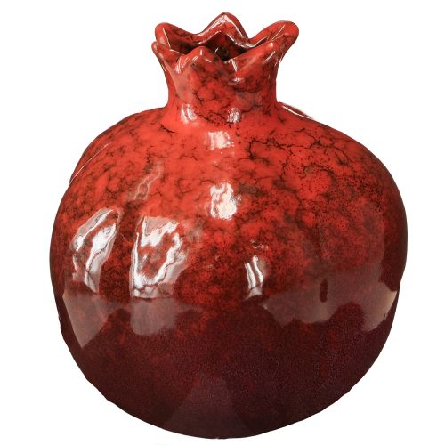 Vaso decorativo melograno in ceramica rosso marrone Ø10,5cm H12cm