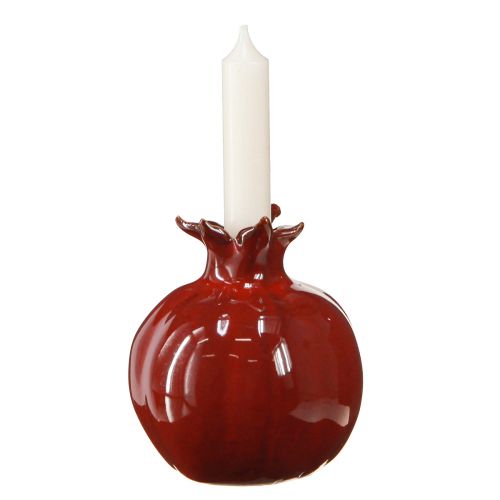 Floristik24 Portacandele in ceramica melograno per candele stick H15cm 2pz