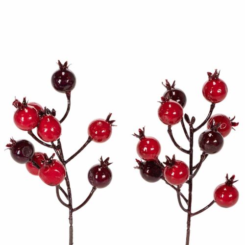 Ramo artificiale di melograno con steli ramificati, ideale come decorazione per vasi, 19 cm, 4 pezzi acquistare | Floristik24.it