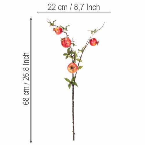 Ramo artificiale di melograno, ideale come decorazione da tavola con frutti, 68 cm. | Floristik24.it