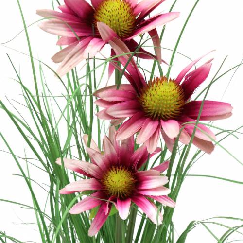 Prodotto Erba con echinacea in vaso Rosa Artificiale 44 cm