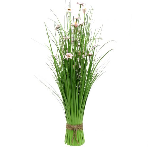 fascio di erba con fiori Rosa 70 cm