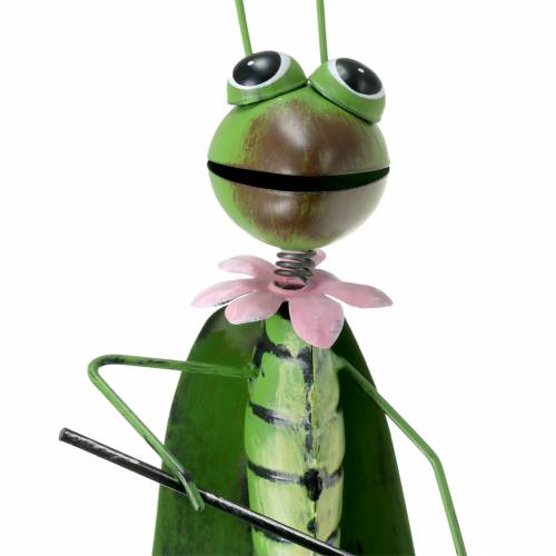 Floristik24 Spina da giardino Grasshopper in metallo verde H114cm 2 pezzi